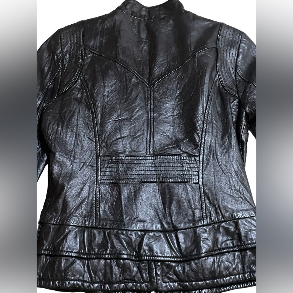 STEVE MADDEN Black Leather Jacket Buttery Soft XS Moto Vintage VTG Y2K - Picture 2 of 9